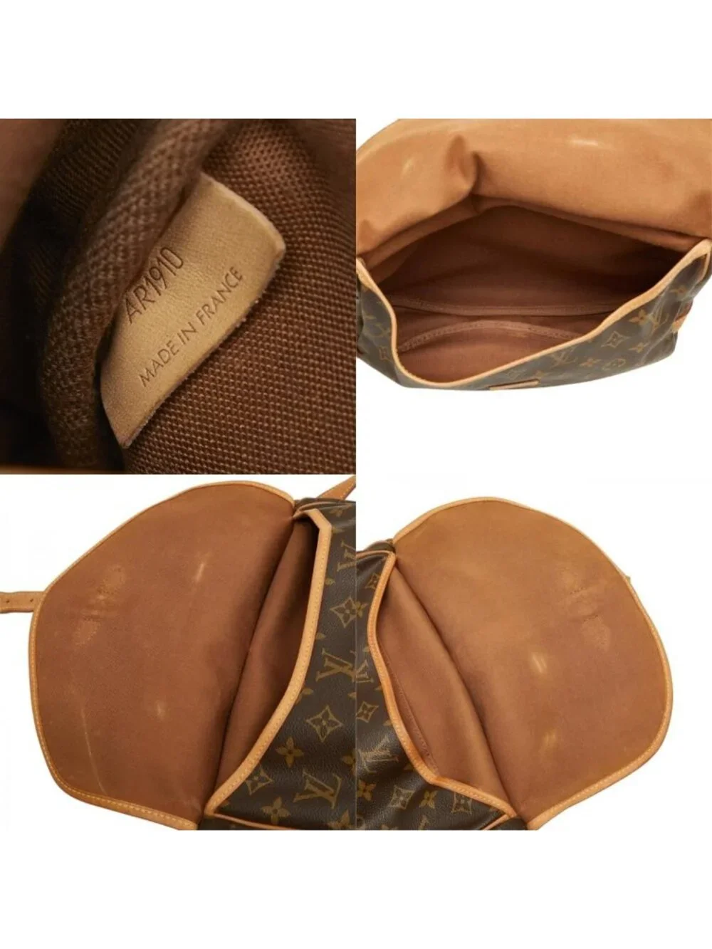 Louis Vuitton Monogram Saumur 30 Crossbody Shoulder Bag Brown Leather